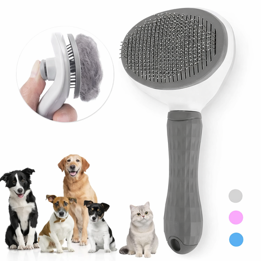 Self-Cleaning Pet Brush – Professional Dog & Cat Grooming Brush for Removing Loose Hair, Tangles & Undercoat