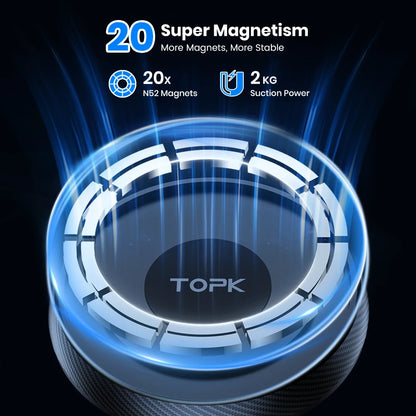 Experience Unmatched Convenience with the TOPK Magsafe Car Phone Holder - Powerful Magnetism & Effortless Single-Hand Operation!