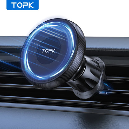 Experience Unmatched Convenience with the TOPK Magsafe Car Phone Holder - Powerful Magnetism & Effortless Single-Hand Operation!