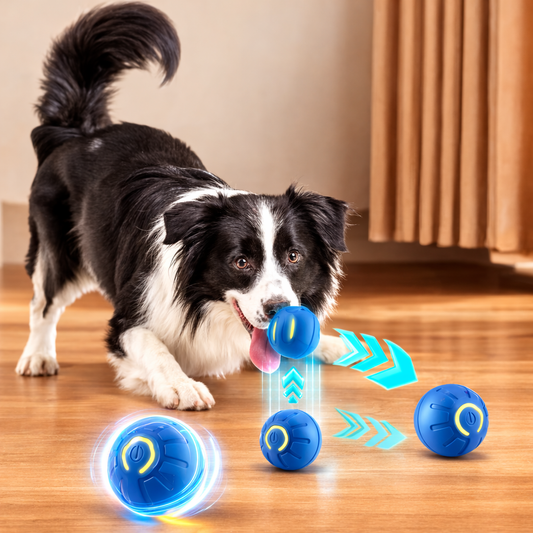 Smart Interactive Dog Toy Ball – Automatic Moving & Bouncing Pet Toy with USB Rechargeable Battery, LED Light & Obstacle Avoidance for Dogs & Cats